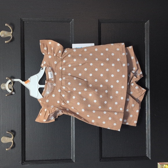 NWT Carter's baby girls size 12 months 2 piece neutral summer outfit - Picture 1 of 4